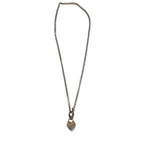 Y2K Sweetheart Toggle Necklace Silver Tone Reversible Rhinestones Red White 16"